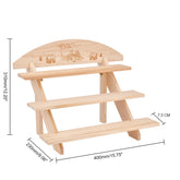 Wooden Step Display Stand 16x9x12 Inch Base Plate Size 15x2.5 Inch (1 Unit) DIY Assemble Multipurpose Rack Organizer For Exhibitions Bakery Accessories